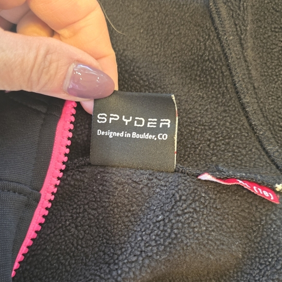 Spyder Girls Crush Black Kaleidoscope Print Hoodie Zip Jacket 18 - Picture 7 of 8